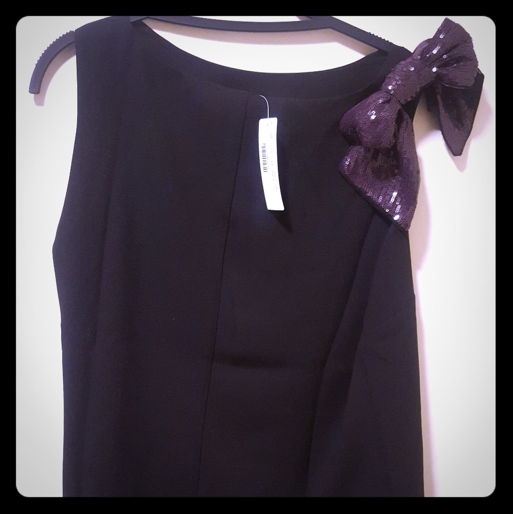 J crew collection short sleeve black blouse